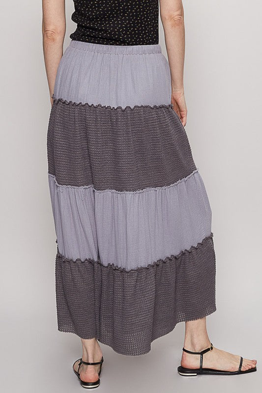 Grey Contrast Skirt