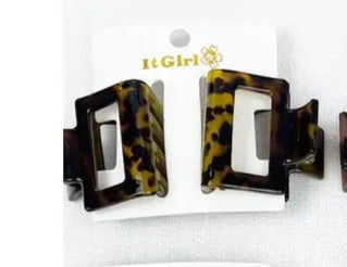 Tortoise Shell Pattern Leopard Jaw Clips