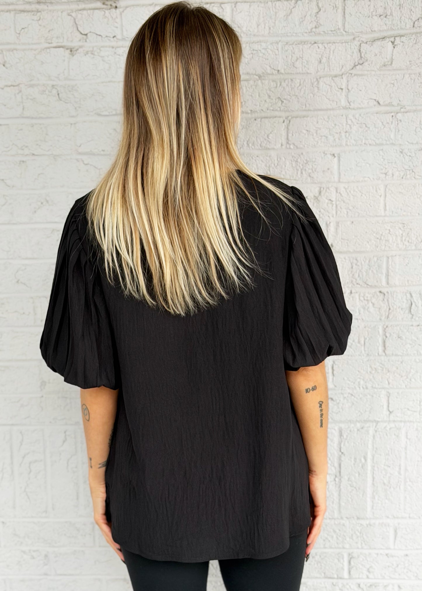 Puff Sleeve Blouse Black