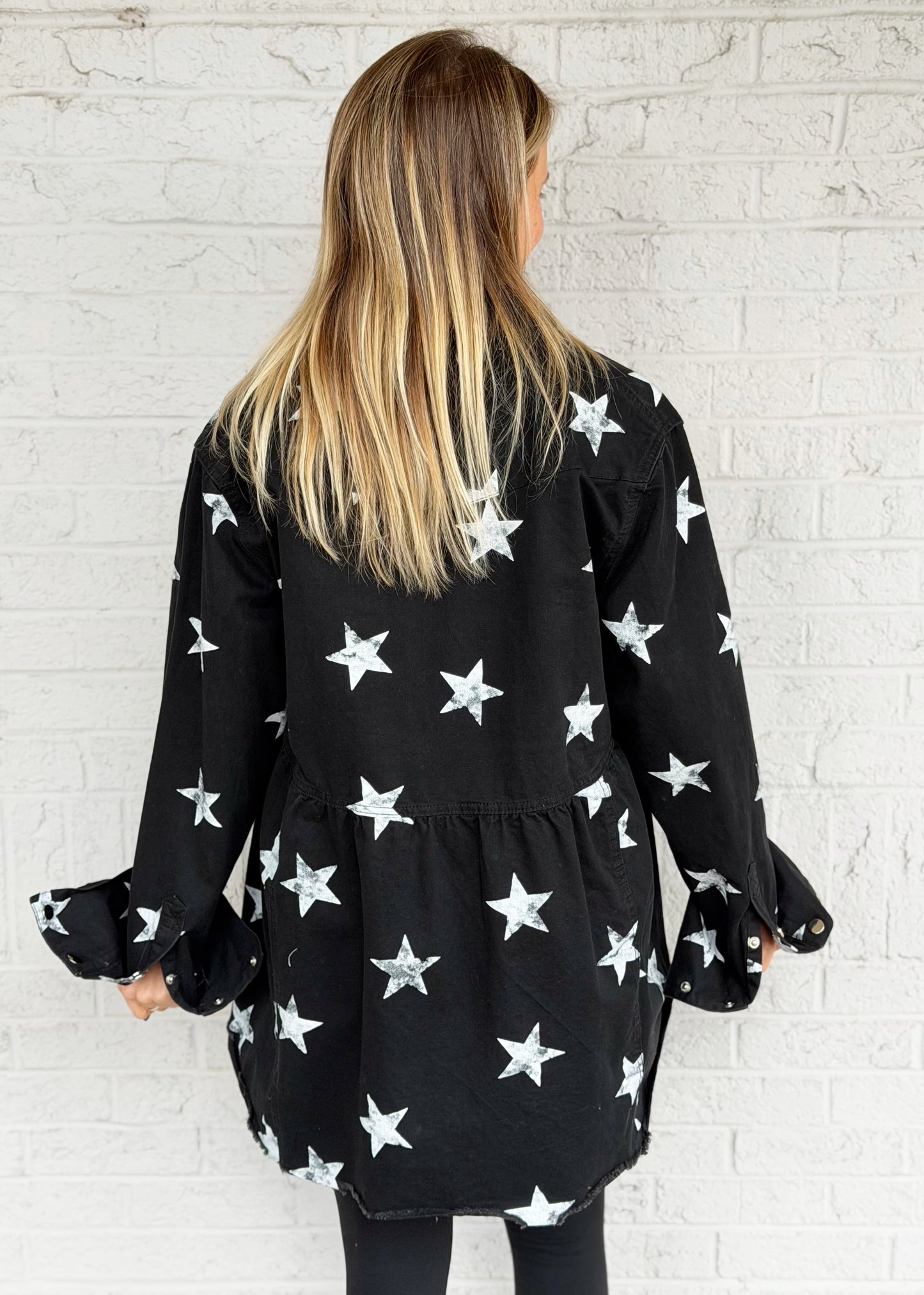 Star Print Denim Shirt