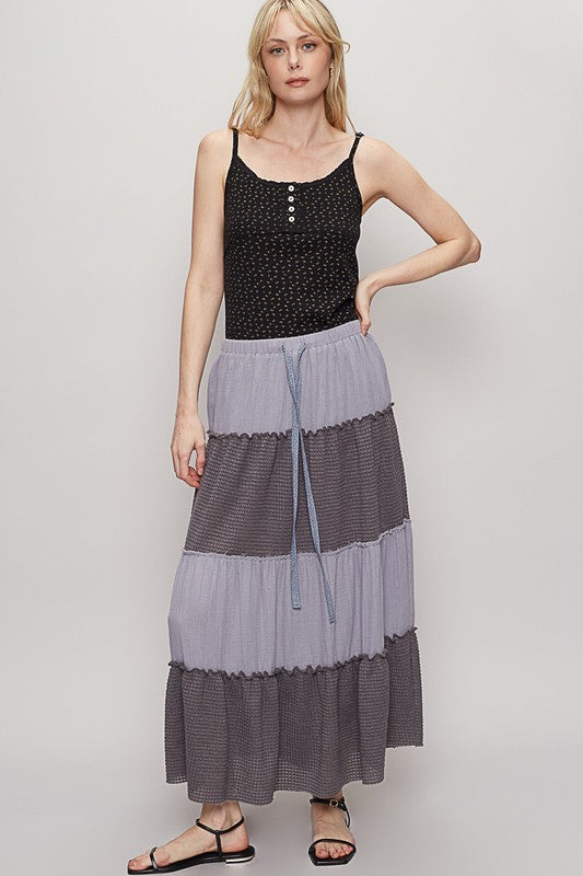 Grey Contrast Skirt