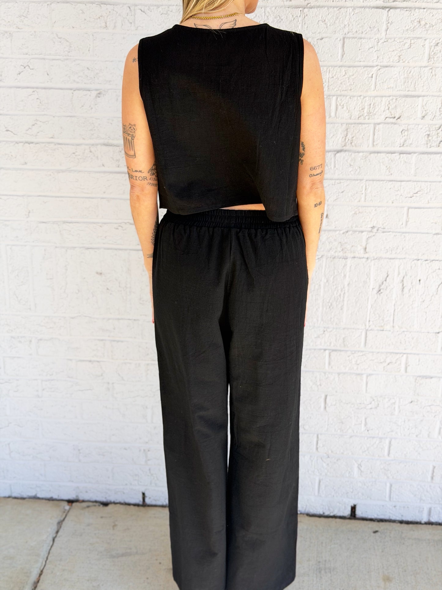 Linen Two-Piece Pants Set