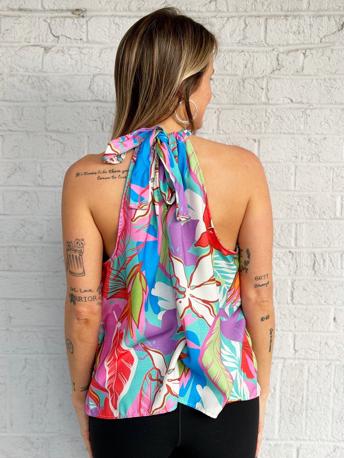 Mint / Purple Halter Top