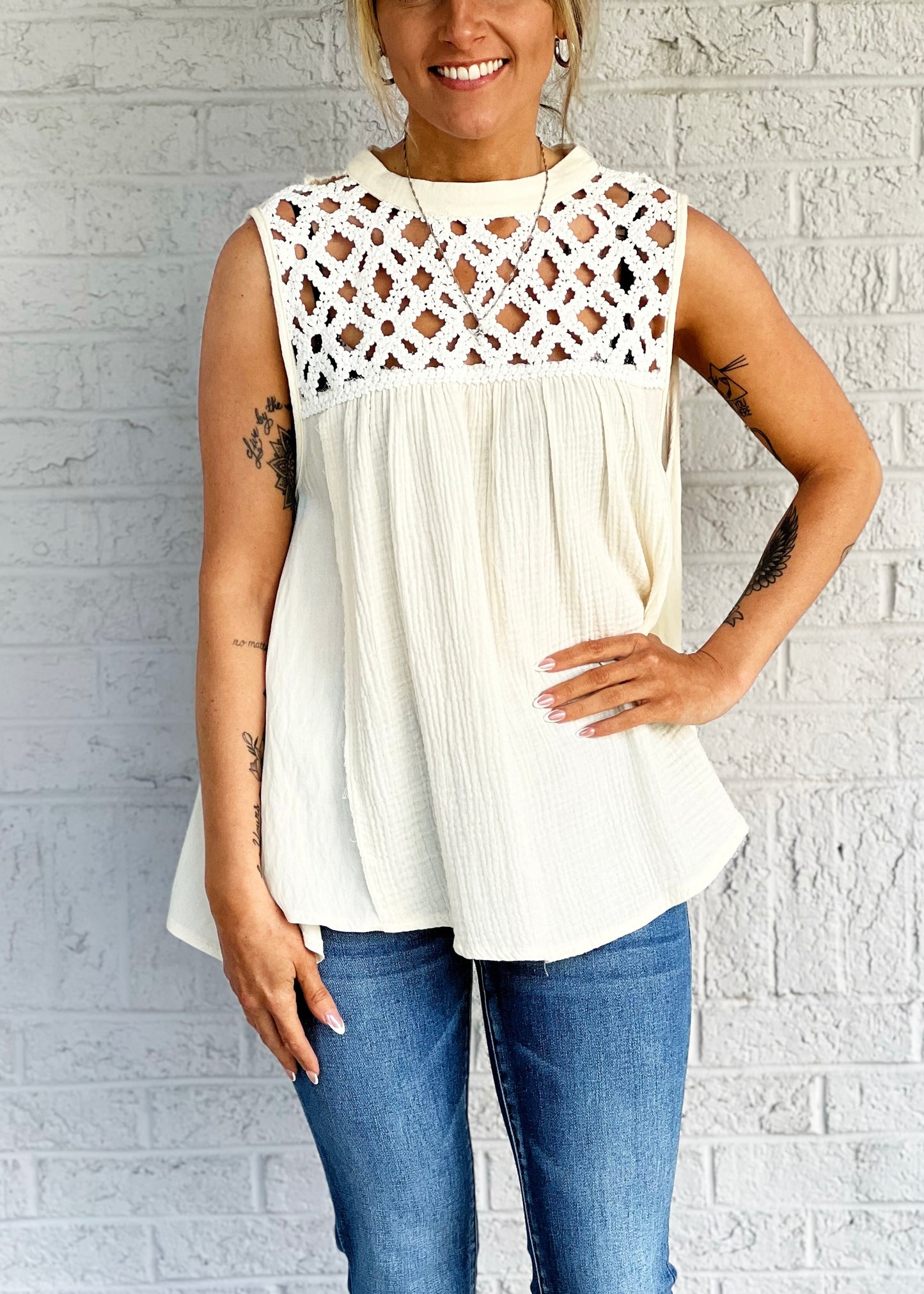 Sleeveless Crochet Top