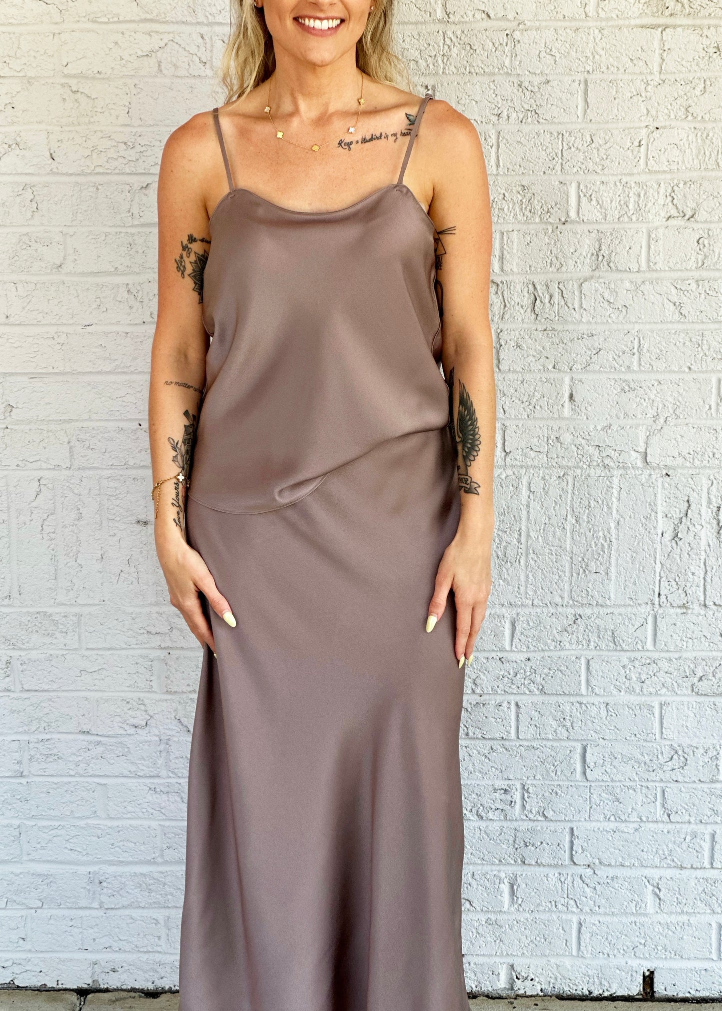 Orchid Satin Skirt