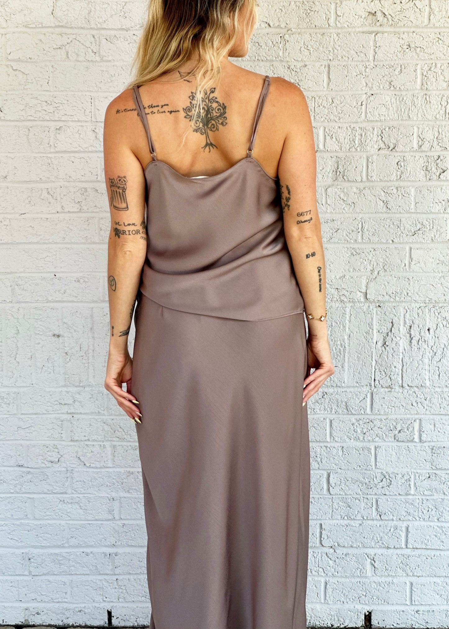 Orchid Satin Skirt