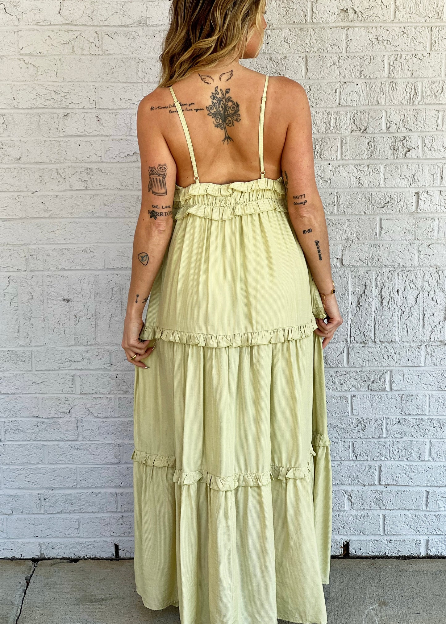 Light Green Ruffle Maxi