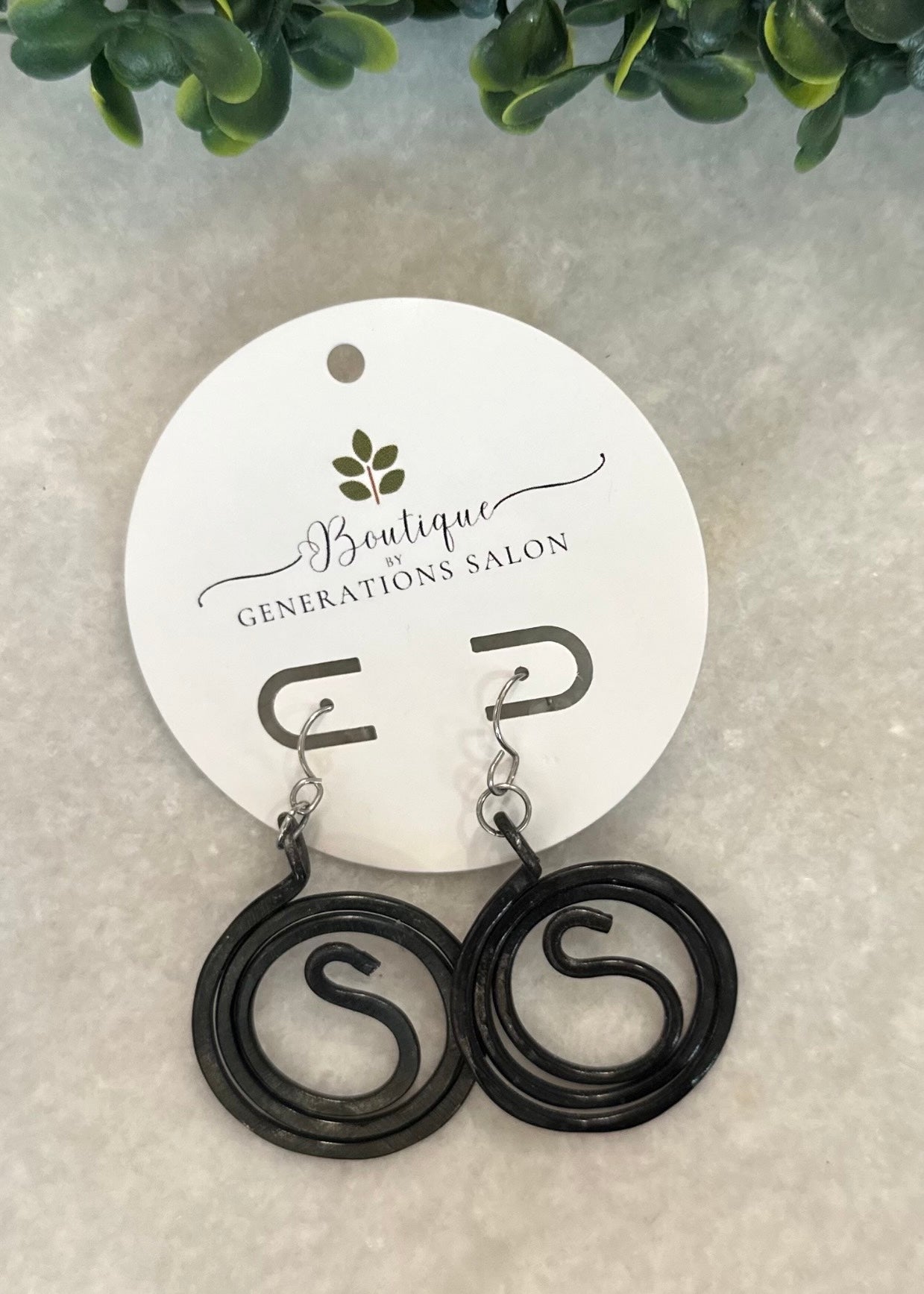 Black Swirl Earrings