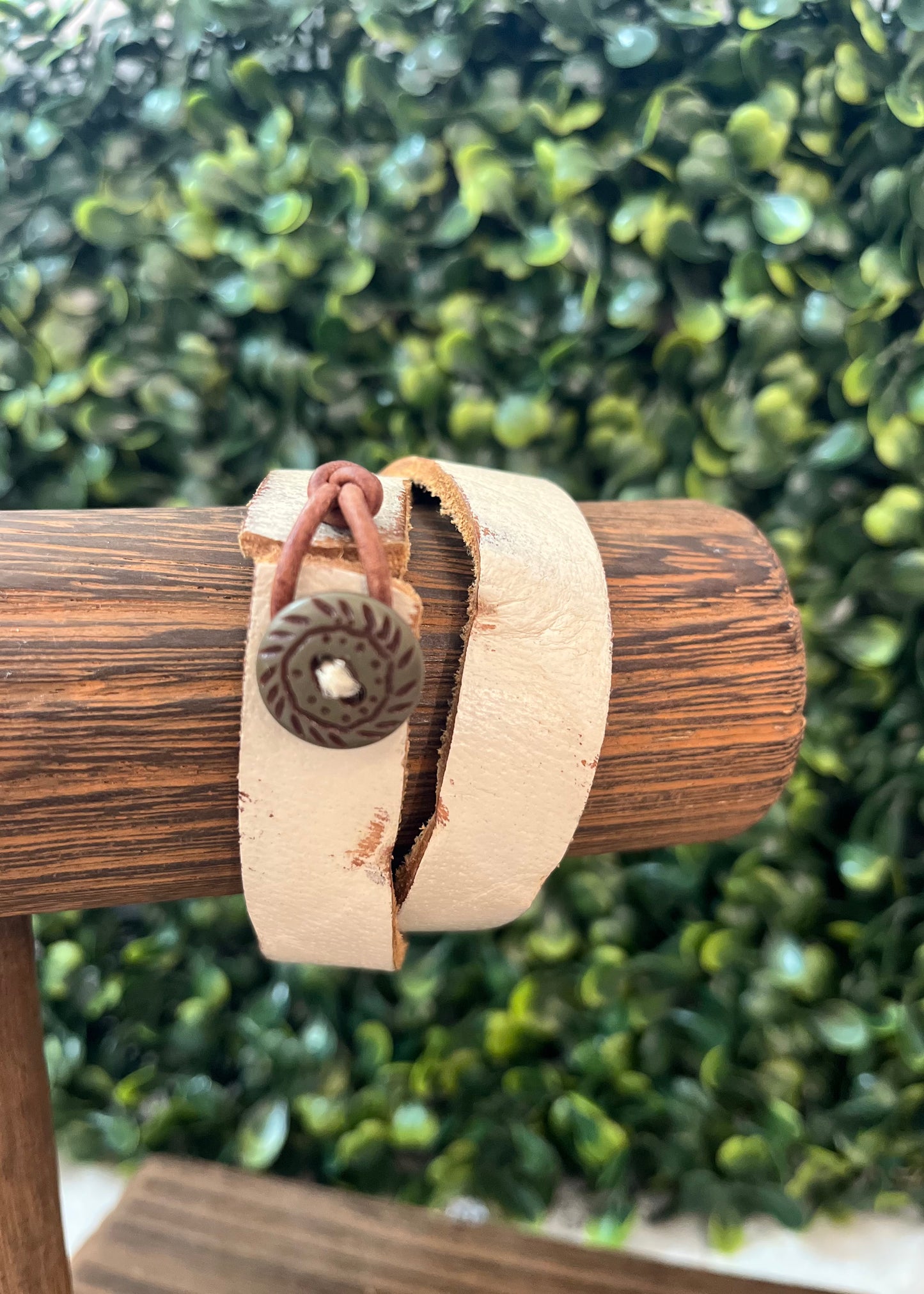 Distressed Leather Wrap Bracelet