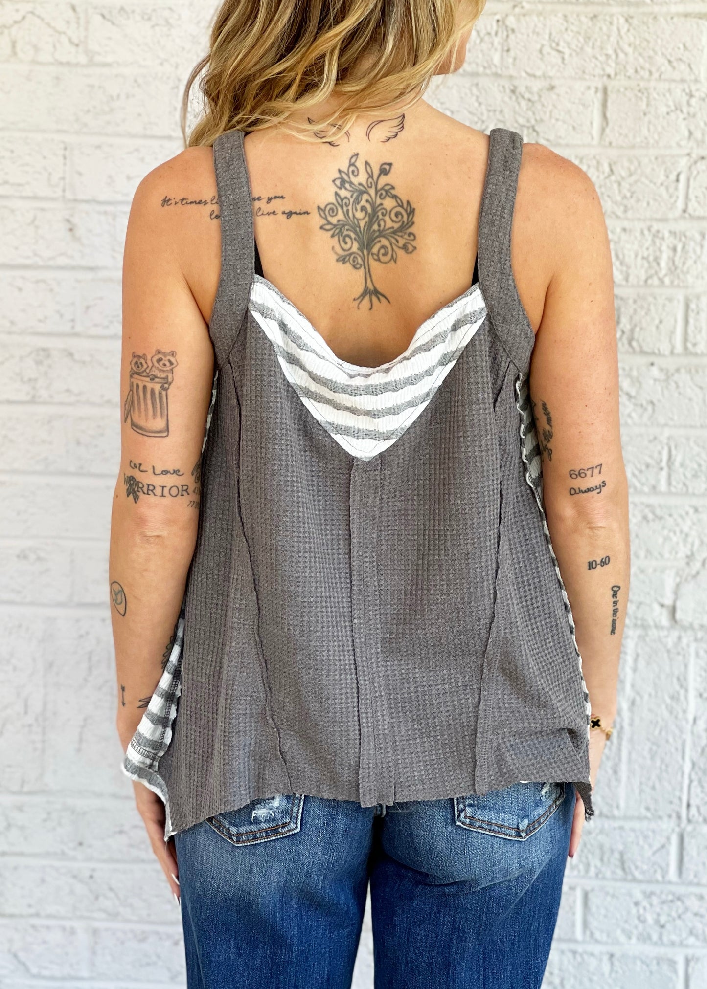 Grey Contrast Tank