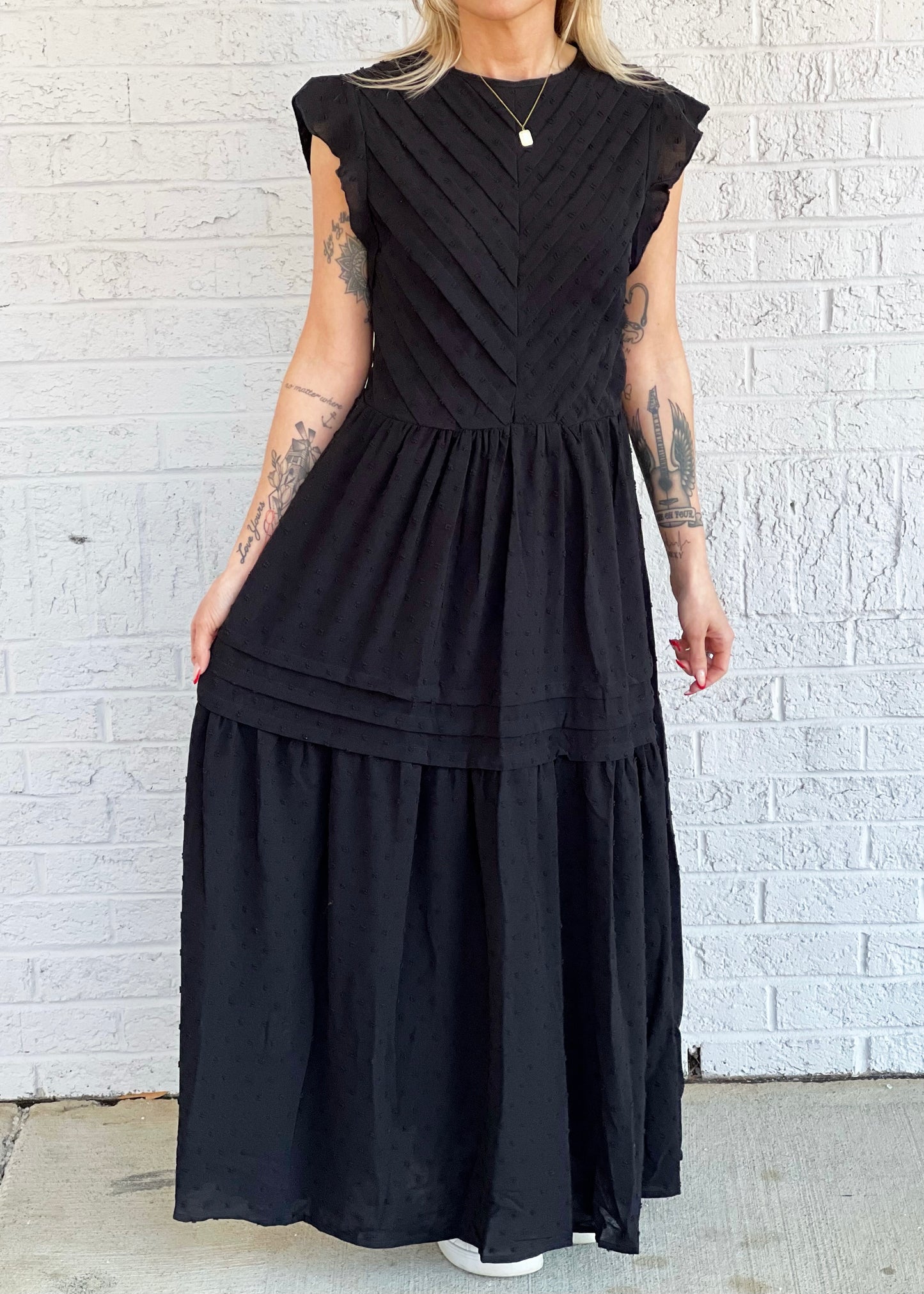 Black Chiffon Maxi Dress