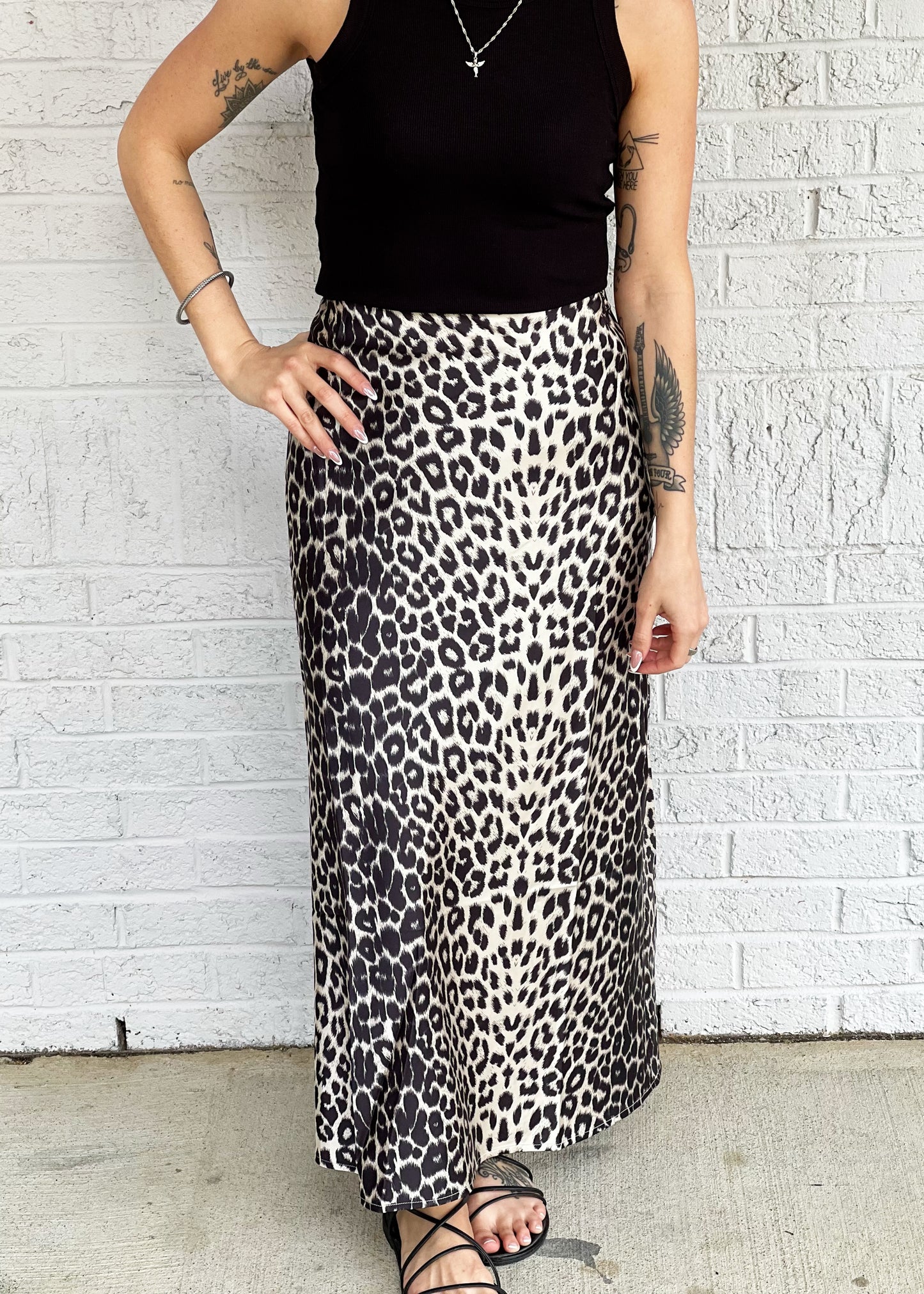 Taupe Animal Print Skirt