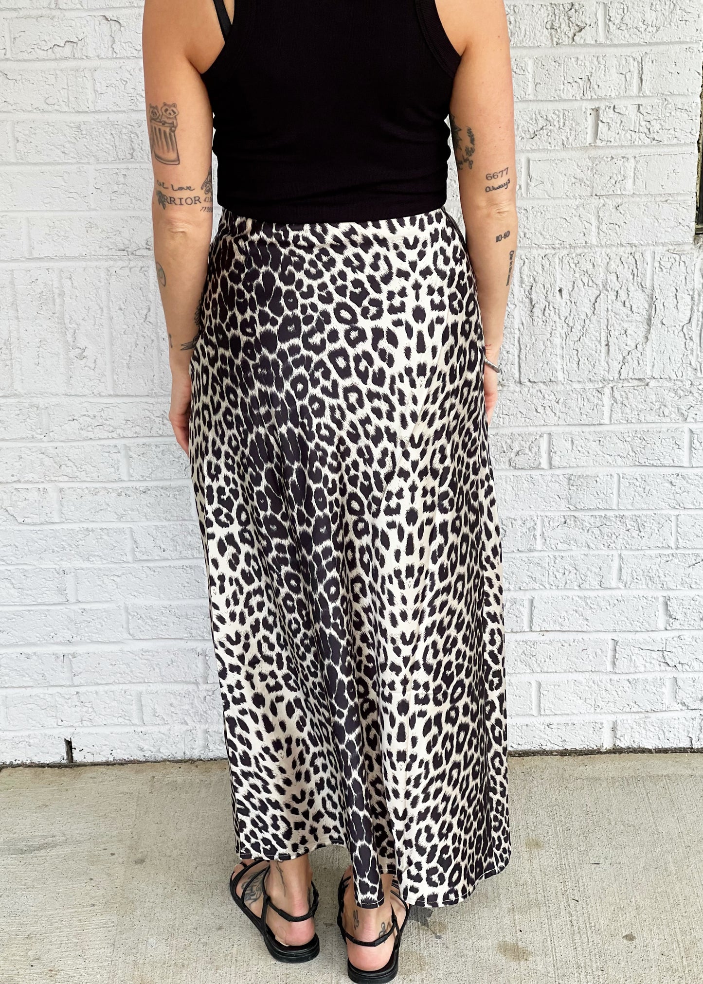 Taupe Animal Print Skirt