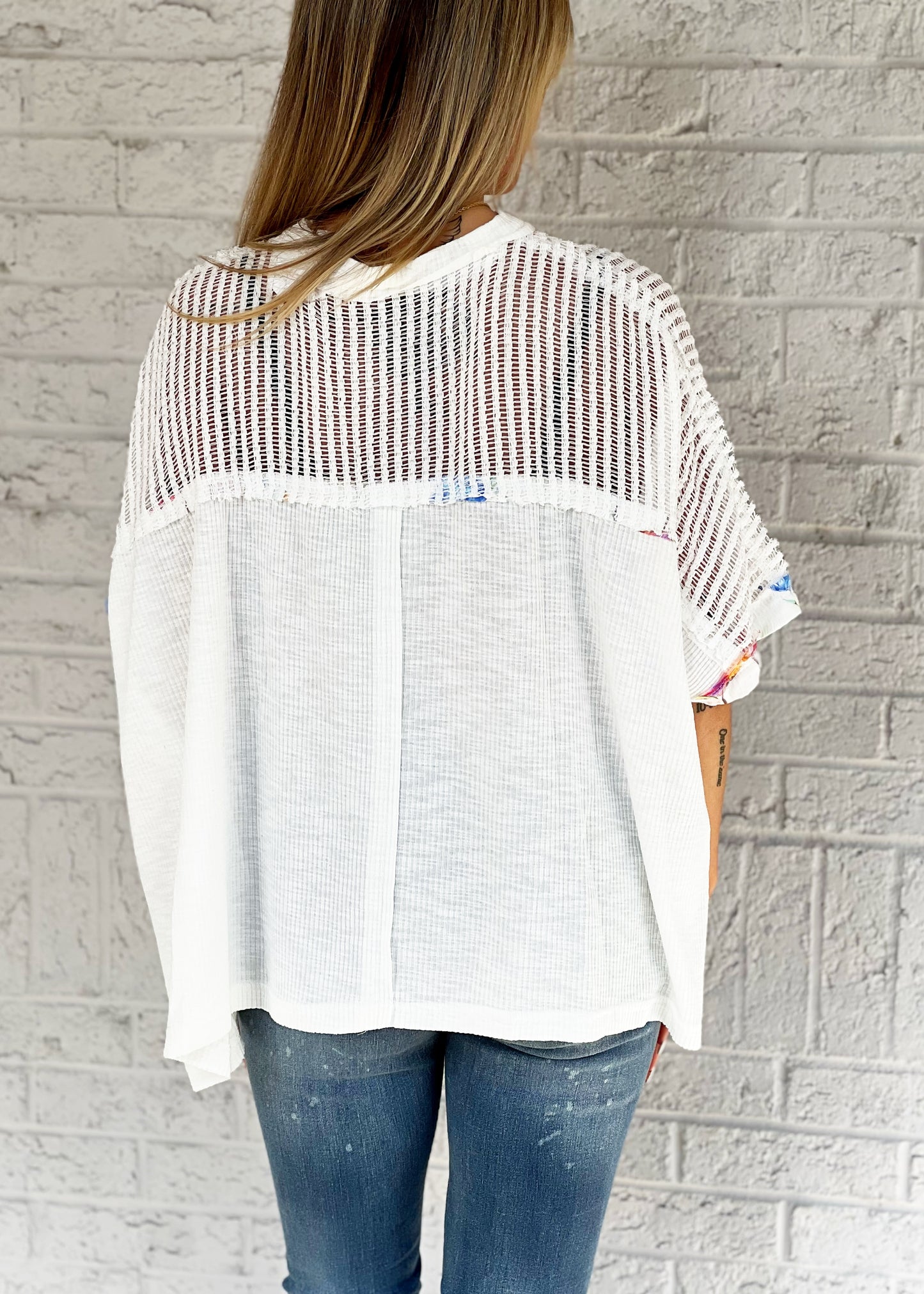 Floral Contrast Top