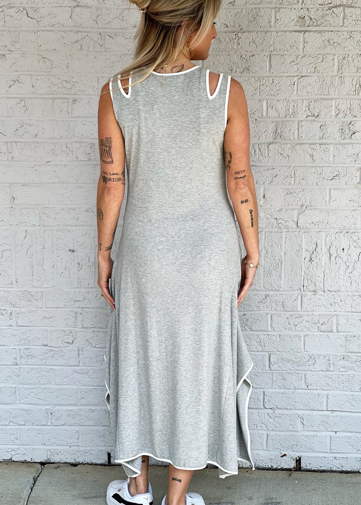 Heather Grey Asymmetric Dress
