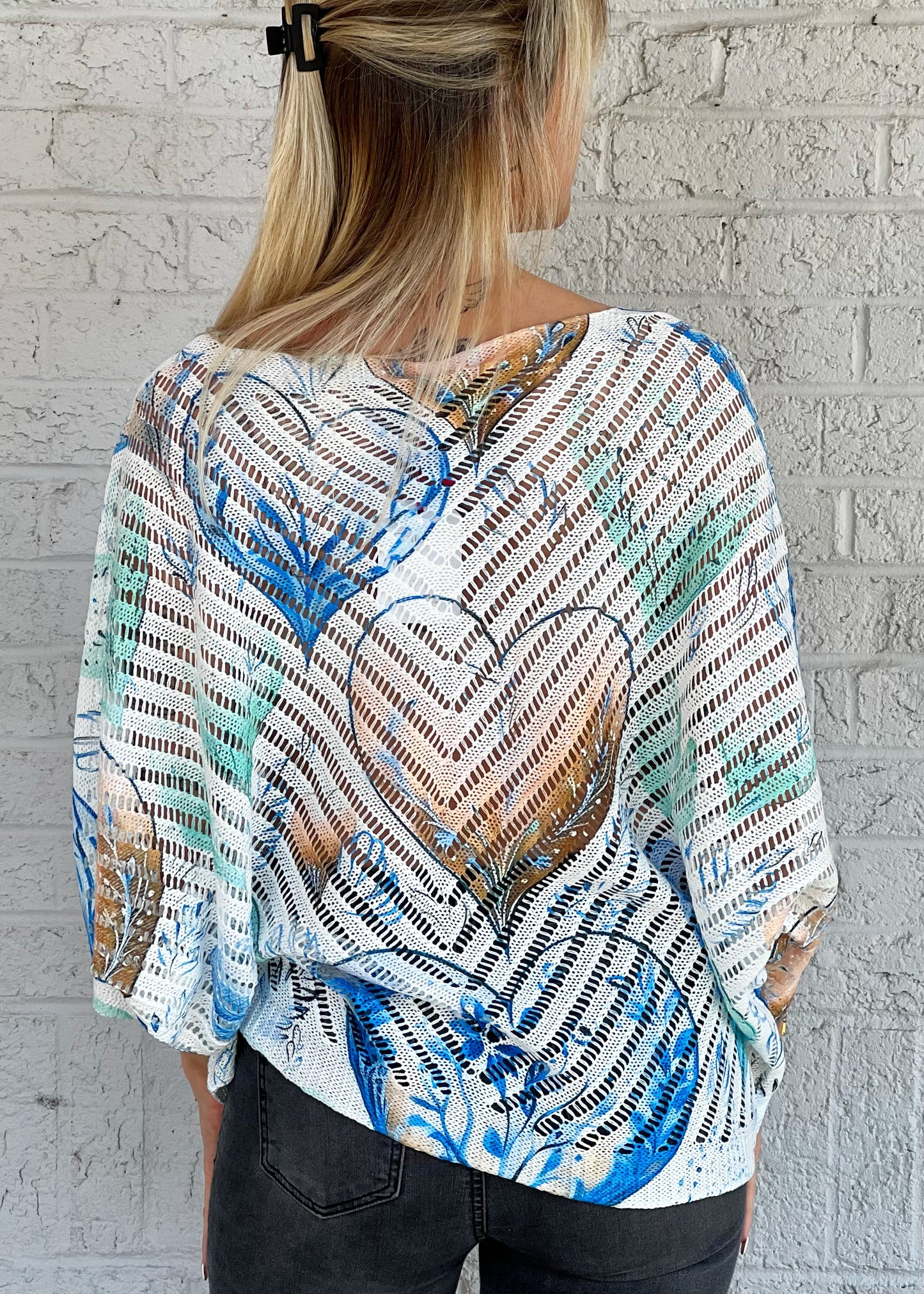 Heart Patterned Knit Sweater