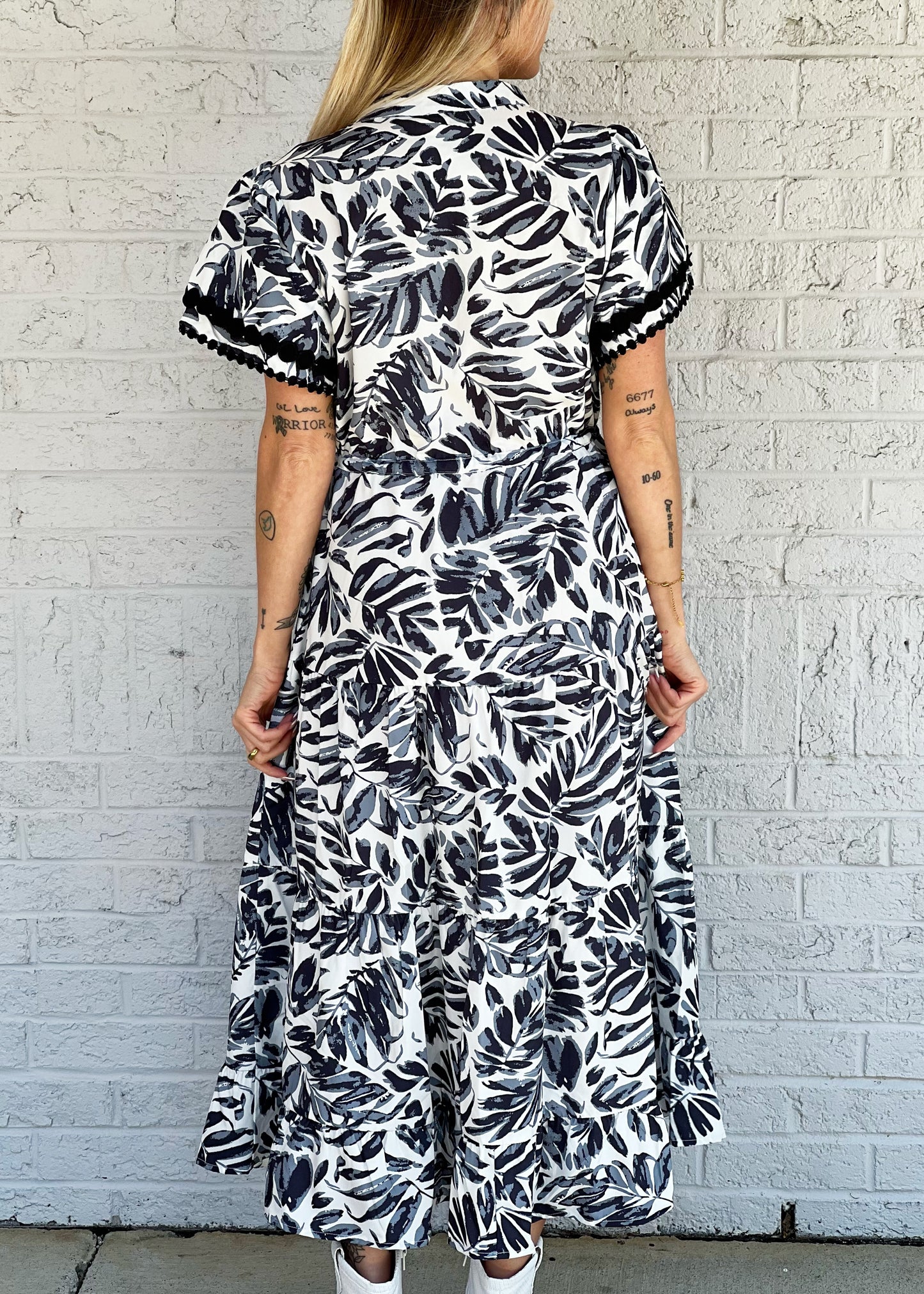 Black and White Floral Dress