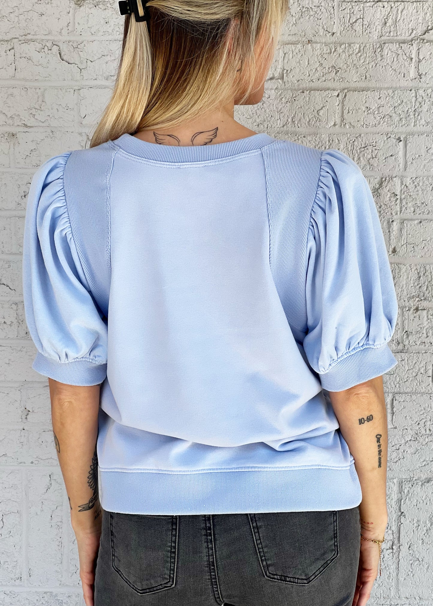 Blue Puff Sleeve Top