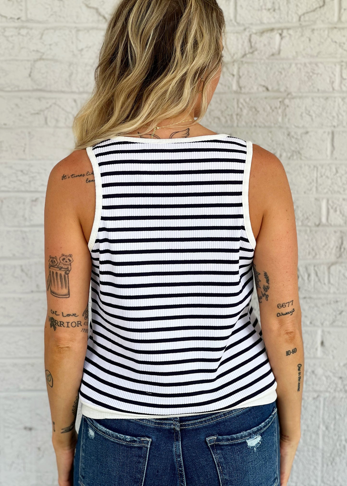Navy Striped Tank