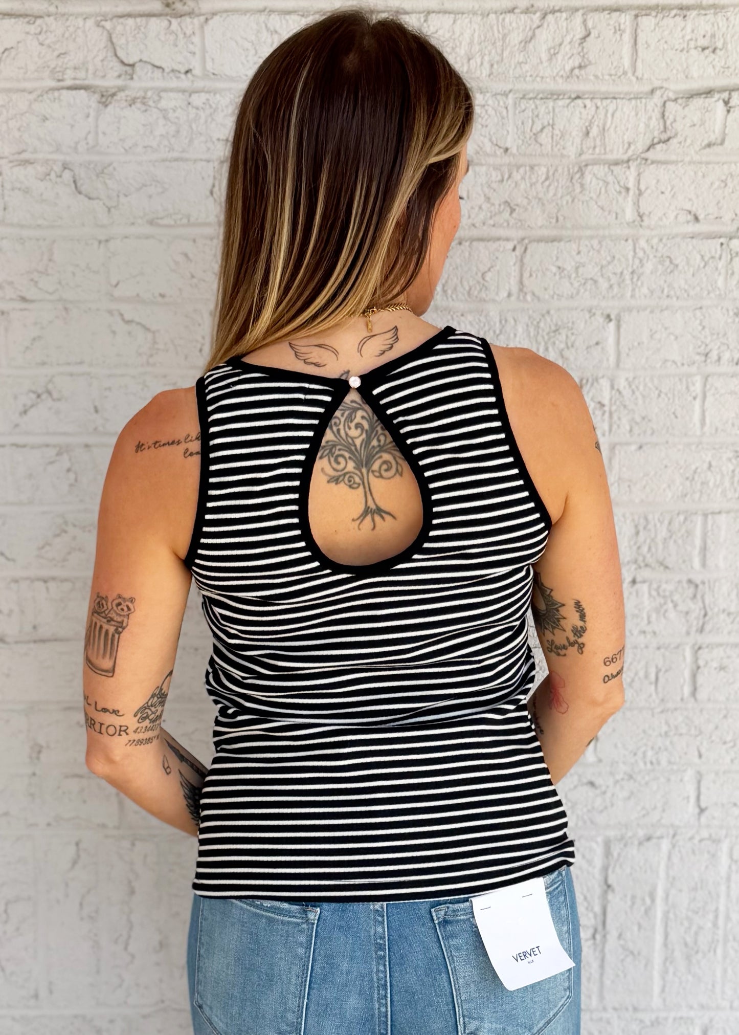 Striped Ribbed Knit Tank