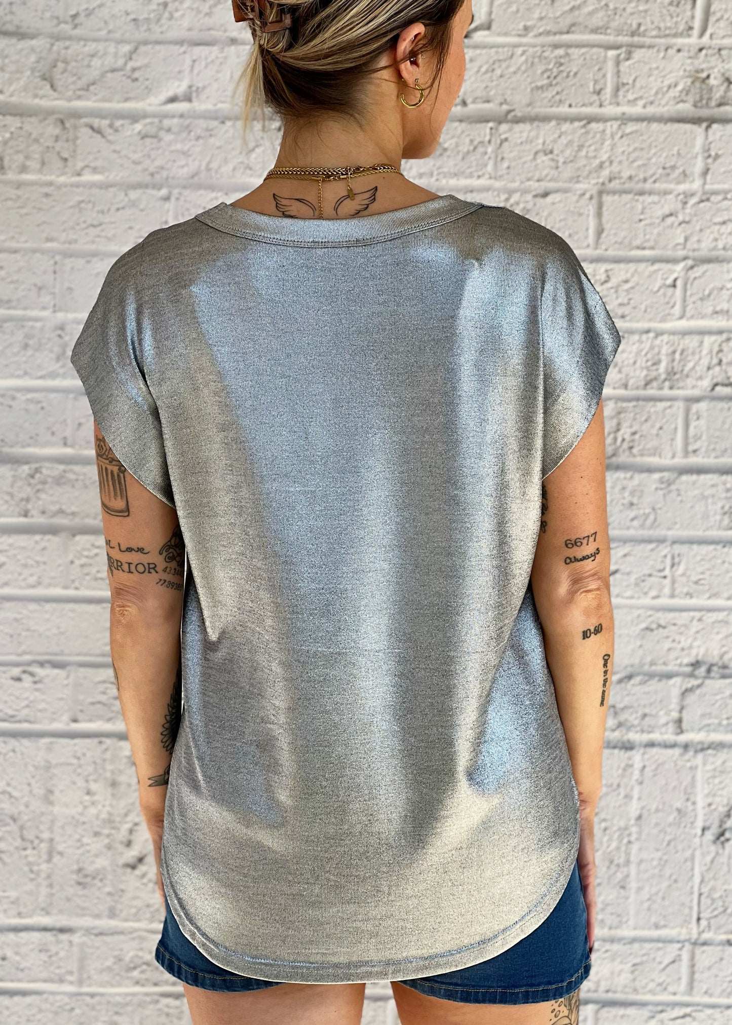 Mel Metallic Top
