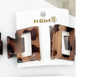 Tortoise Shell Pattern Leopard Jaw Clips