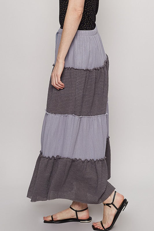 Grey Contrast Skirt