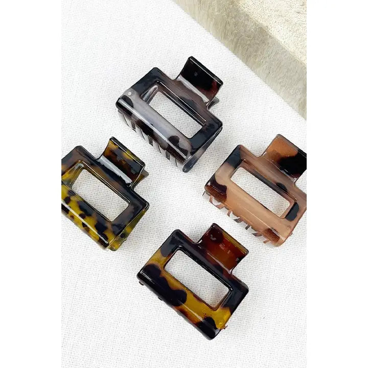 Tortoise Shell Pattern Leopard Jaw Clips