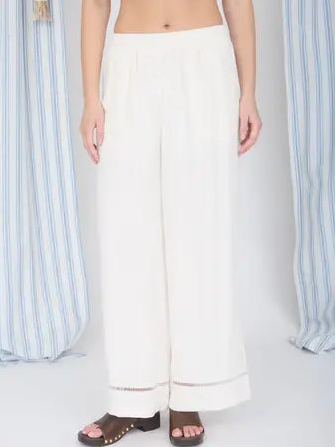 Ladder Lace Wide Leg Linen Pants