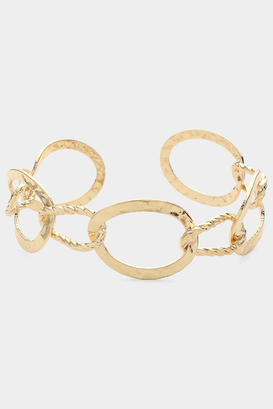 Brass Open Metal Link Cuff Bracelet