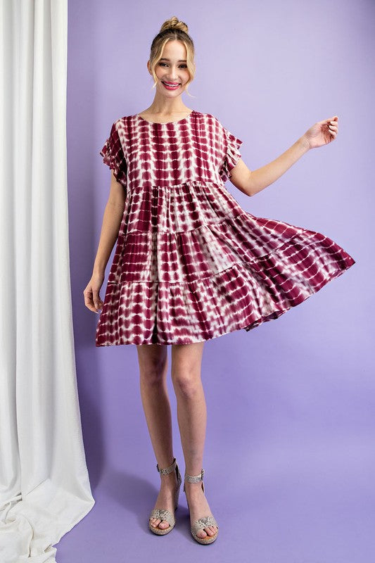 Tie Dye Tiered Dress