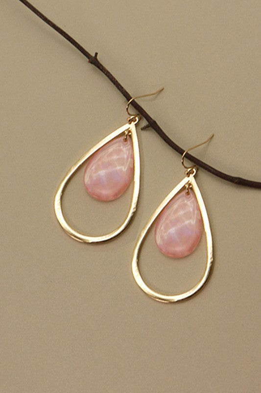 Marble Tear Drop Earring