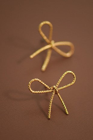 Gold Bow Studs