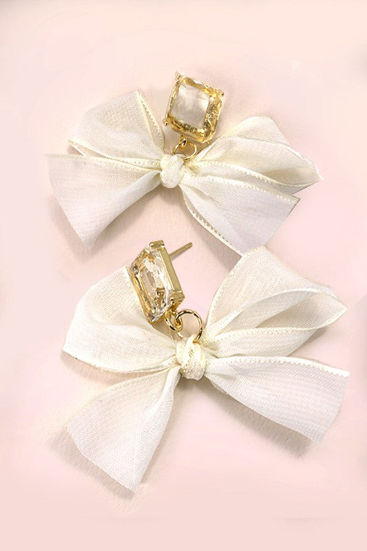 Ribbon Bow Drop Earring