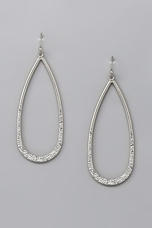 Textured Metal Tear Drop Earring