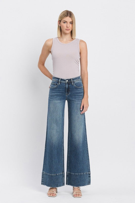 HIGH RISE A LINE WIDE LEG JEANS