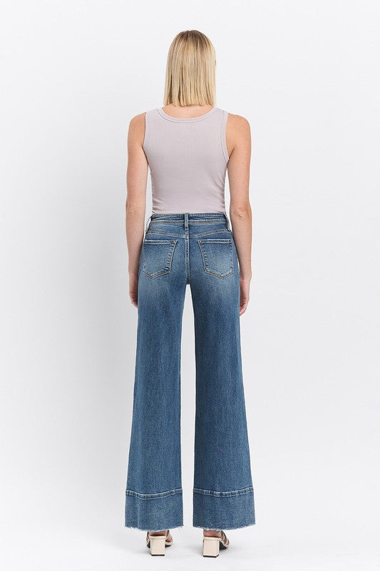 HIGH RISE A LINE WIDE LEG JEANS