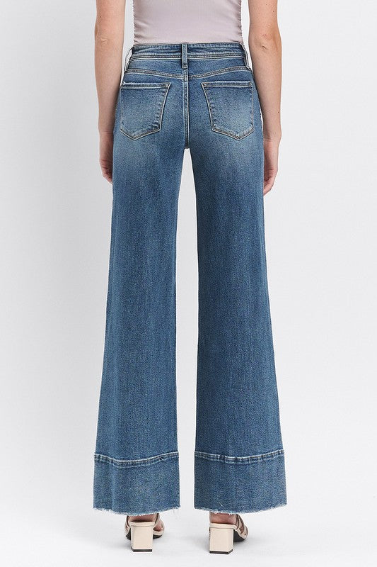 HIGH RISE A LINE WIDE LEG JEANS