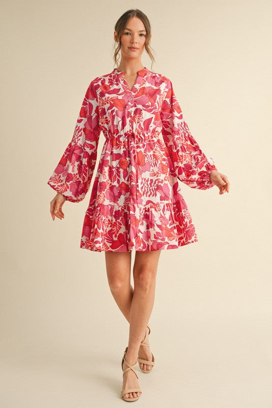 Floral Drawstring Dress