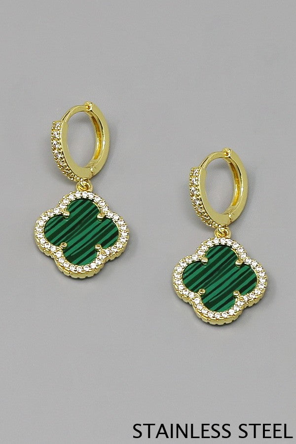 Green Clover Mini Hoops