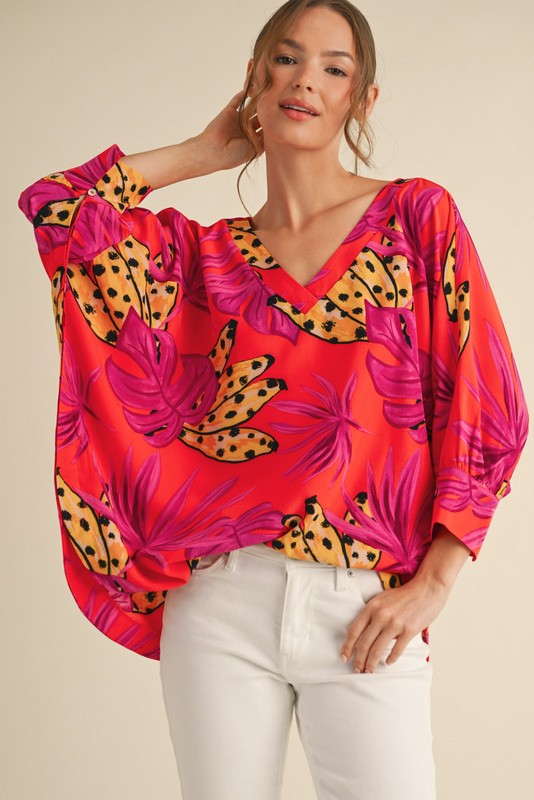 Tropical Print Top