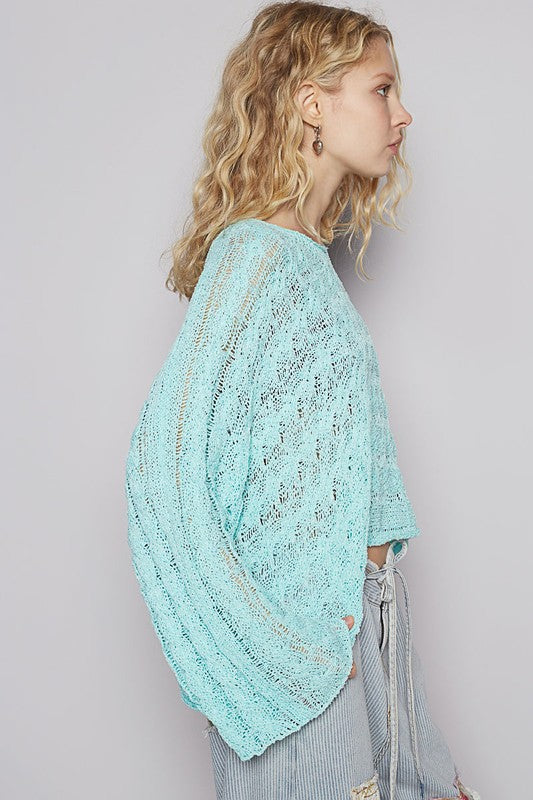 Cable Knit Cropped Sweater