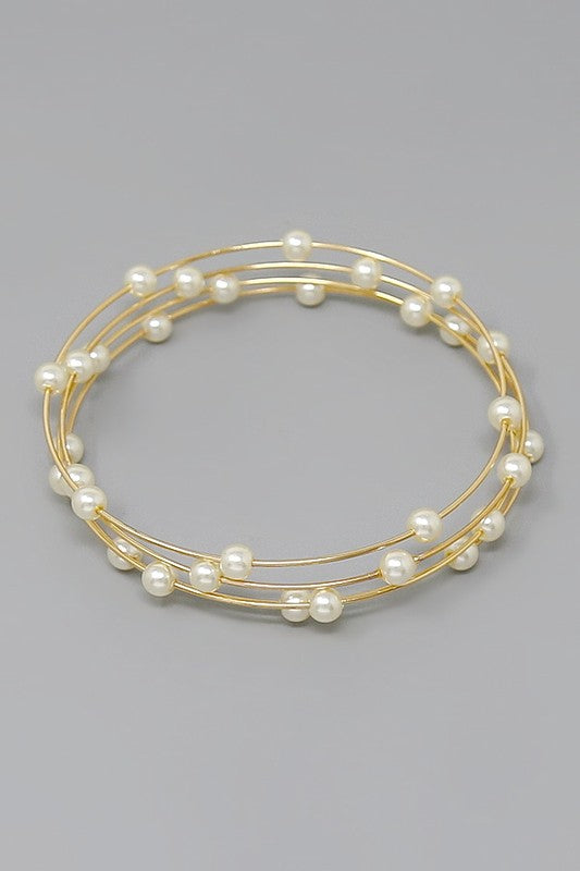 Pearl Bangle Bracelet