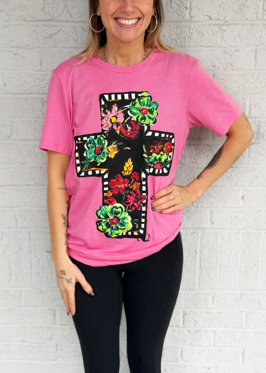 Floral Cross T-shirt