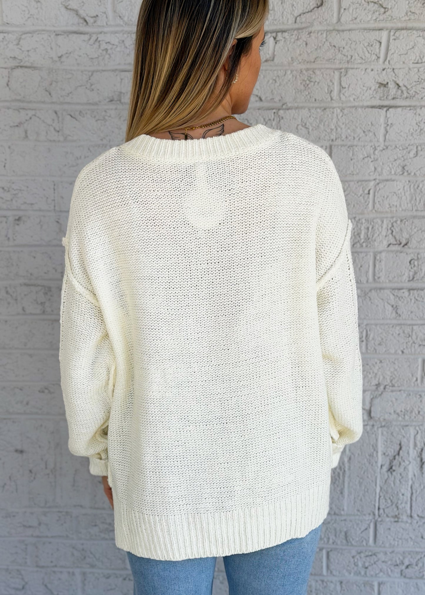 Off White Edge Detail Sweater