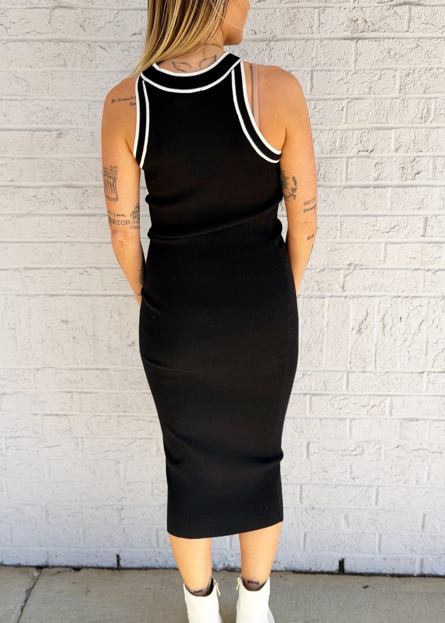 Black & White Body Con Dress
