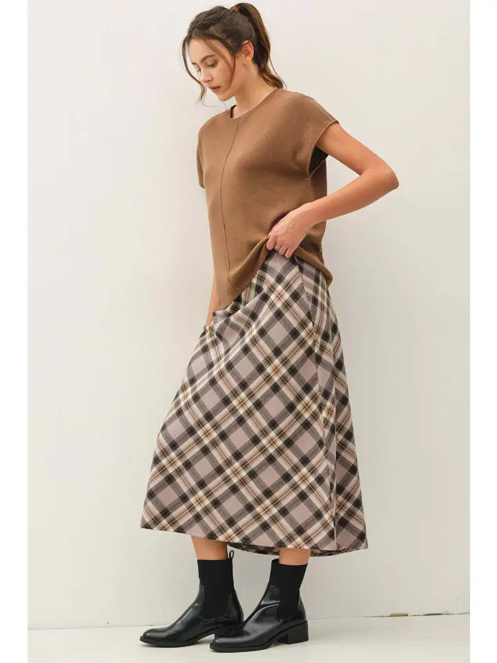 Plaid Print Skirt