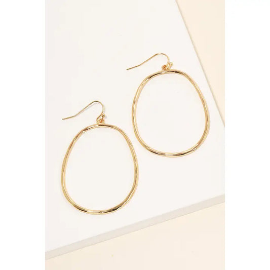 Round Thin Cutout Drop Earrings