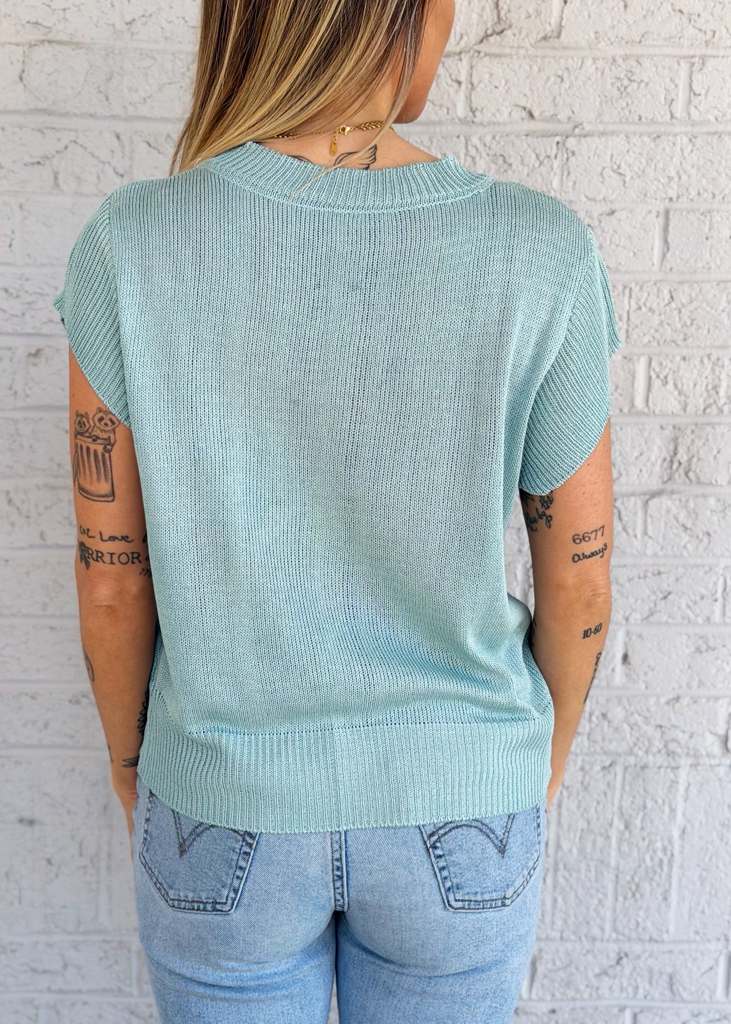 Aqua Knit Short Sleeve T-Shirt