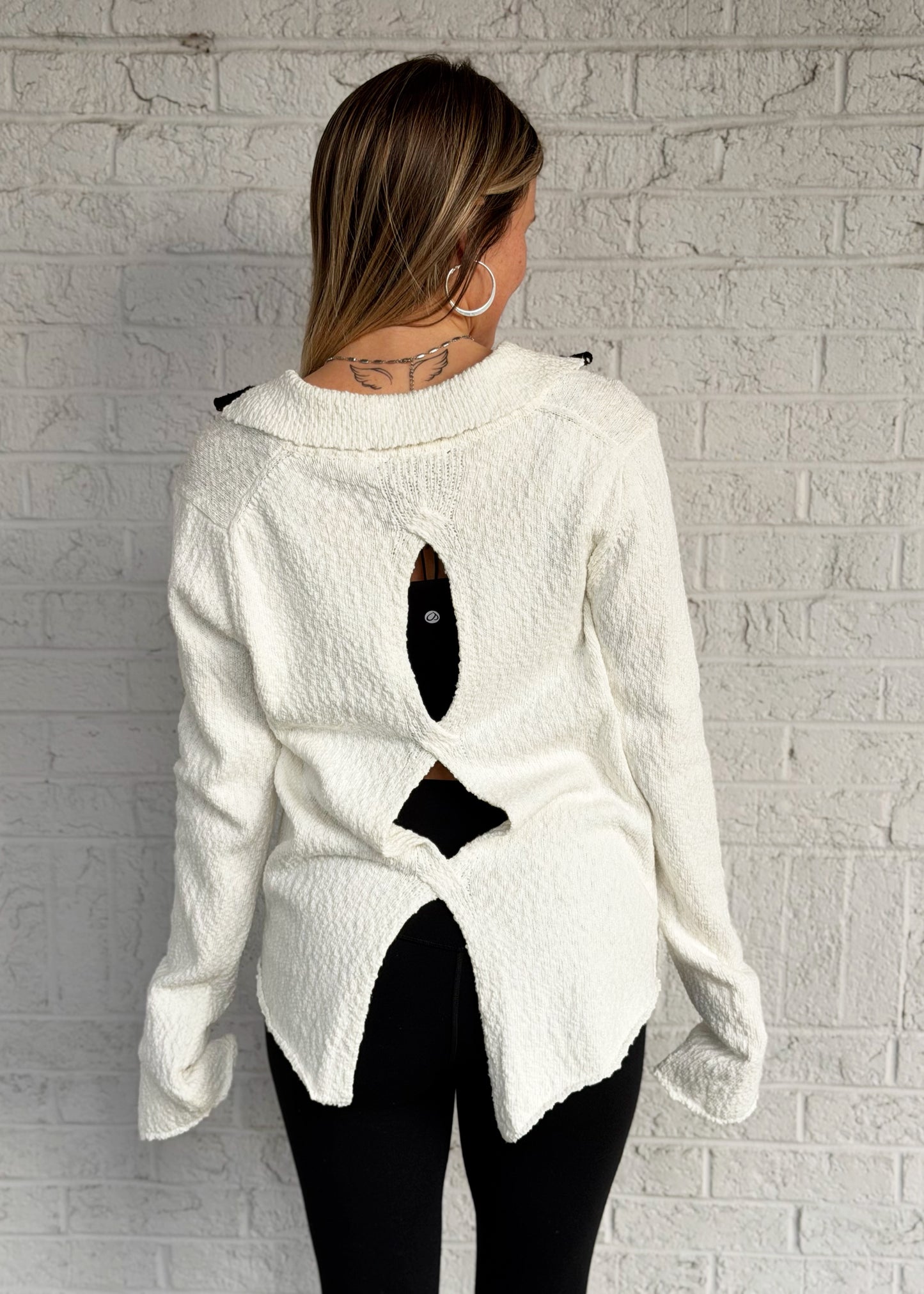 Black Collar Knit Top
